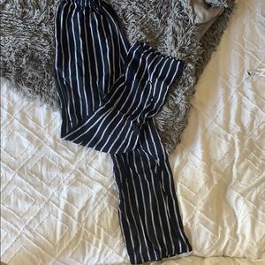 BRANDY MELVILLE navy blue and white striped pants